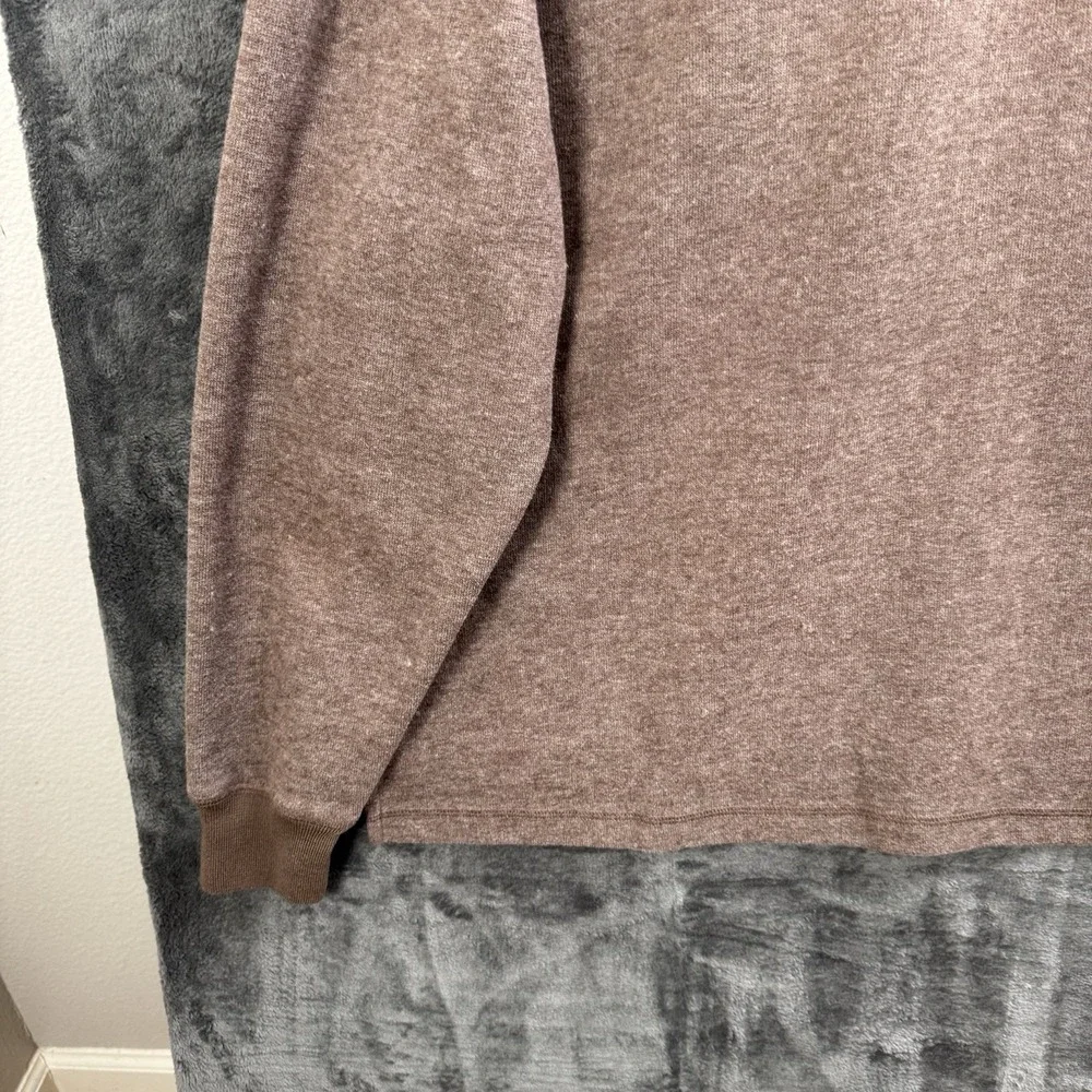 Norman Thompson XL Quarter Zip Pullover Sweater Brown Mock Neck Cotton Blend